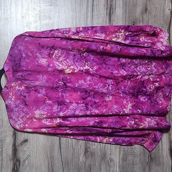 Soft Surrounding Pink Floral Tie Dye Big Island Shirt - Picture 10 of 10